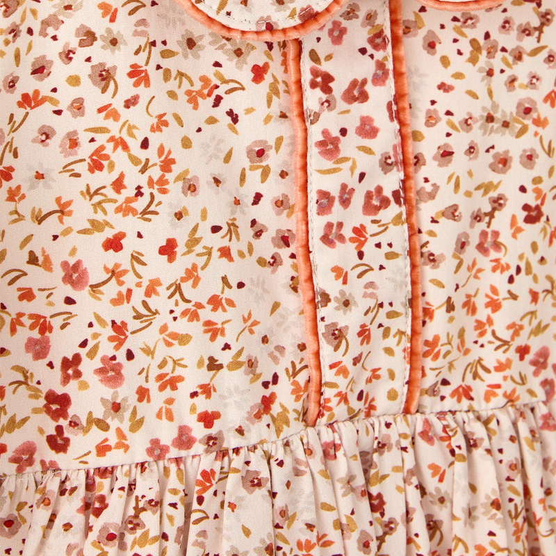 039_3d4d4c89-3840-4ca1-902a-1e820d42ad52.png Floral Velvet Trim Orange Cotton Dress for Girls