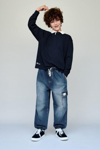 Denim Cargo Joggers