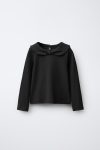 Ribbed T-Shirt with Peter Pan Collar