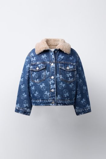 Minnie Mouse Denim Jacket with Faux Shearling