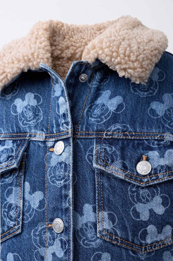 Minnie Mouse Denim Jacket with Faux Shearling