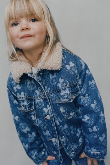 Minnie Mouse Denim Jacket with Faux Shearling