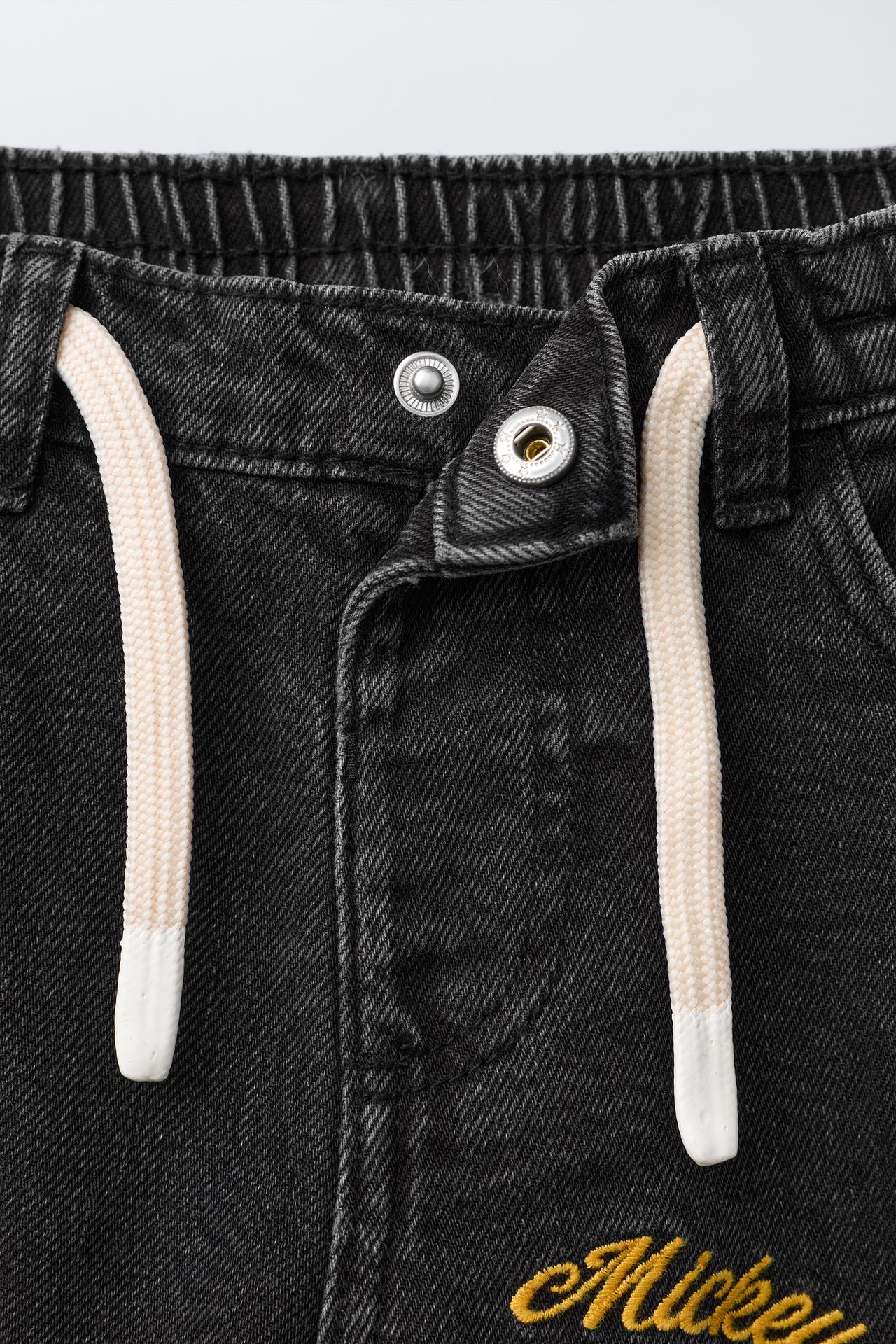 04441689800-e3.jpg Embroidered Mickey Mouse Baggy Jeans