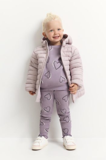 Printed Sweatshirt and Ribbed Leggings Set