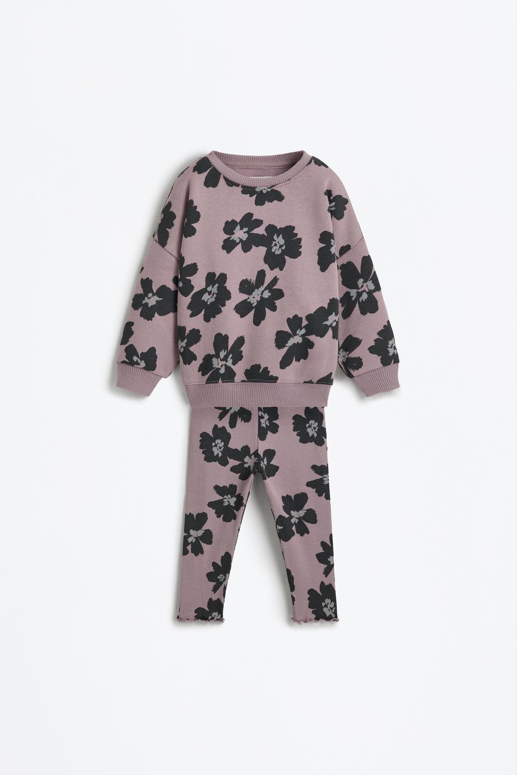 05044203654-A1.jpg Printed Sweatshirt and Ribbed Leggings Set