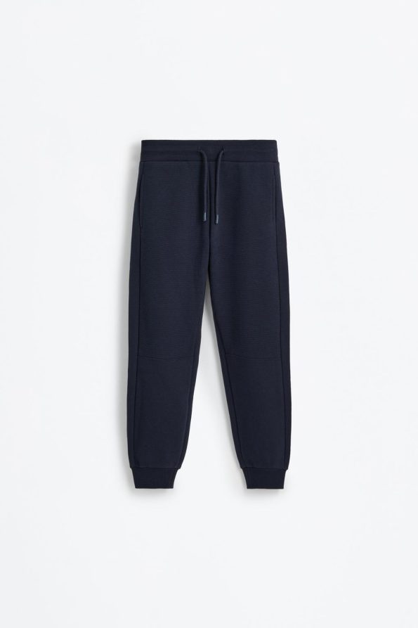 Cotton Jogger Pants with Ottoman Fabric