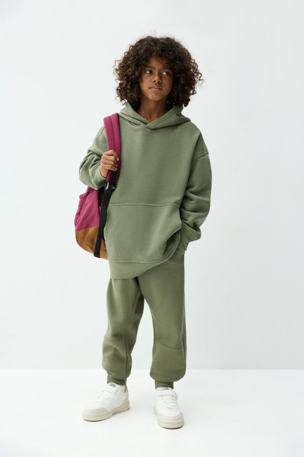 Cotton Jogger Pants with Ottoman Fabric
