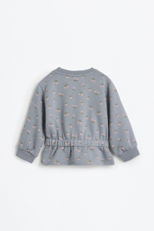 Elastic Hem Sweatshirt and Cotton Pants Set