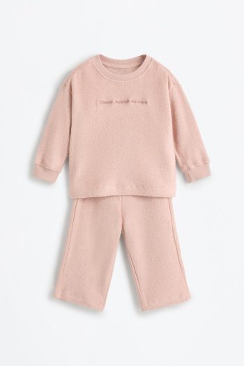 Towel-Effect Sweatshirt and Pants Set
