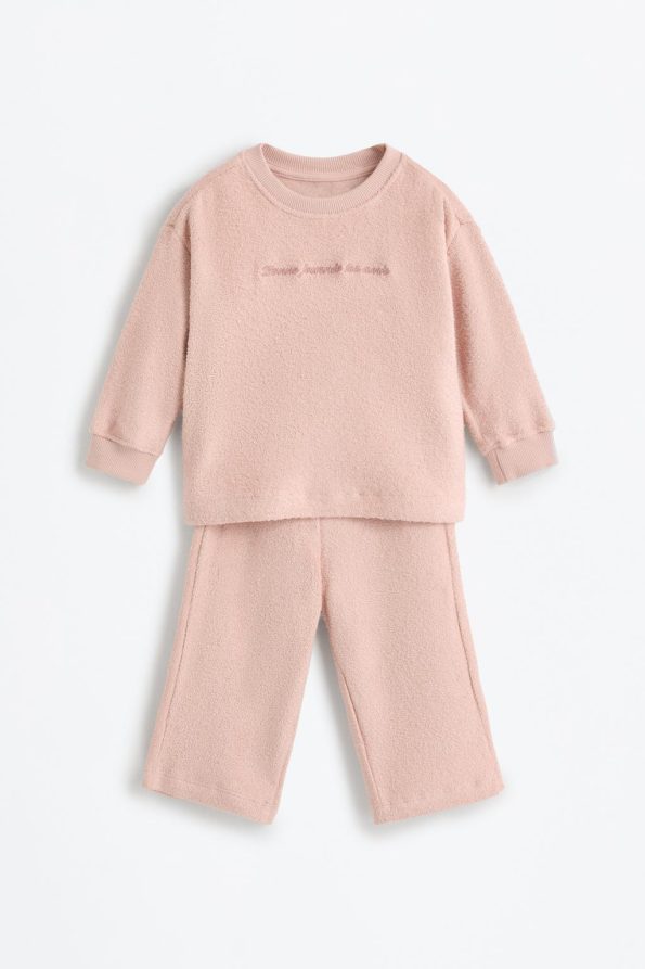 Towel-Effect Sweatshirt and Pants Set