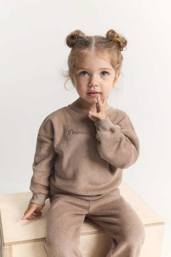 Towel Effect Sweatshirt and Pants Set