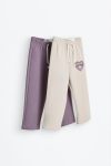2-Pack Contrast Cotton Trousers