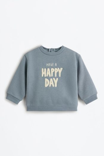 Embroidered Wavy Sweatshirt and Pants Set