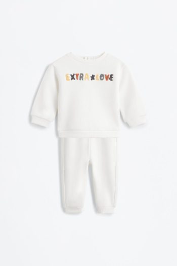 Embroidered Wavy Sweatshirt and Pants Set