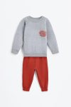 Printed Cotton Sweatshirt and Pants Set