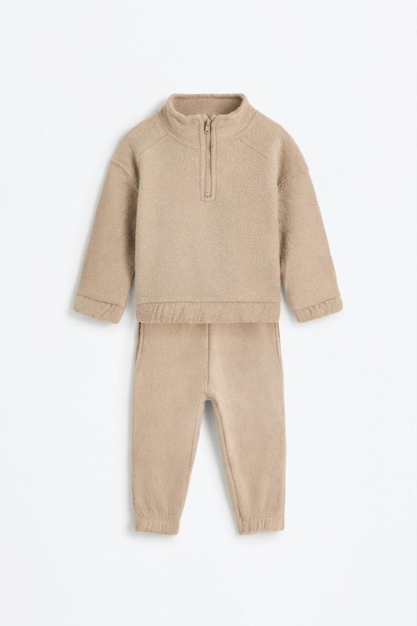Towel Effect Sweatshirt and Pants Set