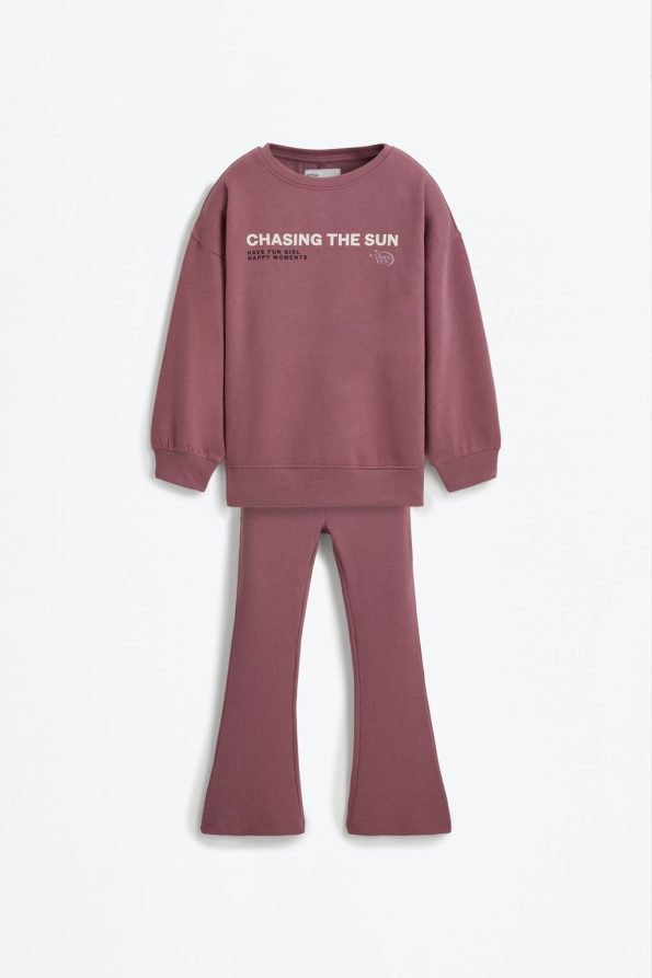 Sweatshirt and Flared Leggings Set