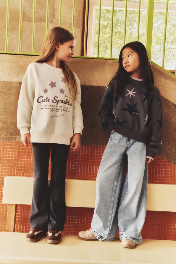 Sweatshirt and Bell-Bottom Leggings Set