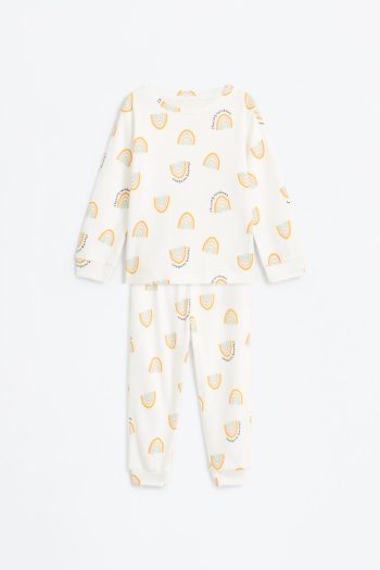 Patterned Interlock Pajama Set