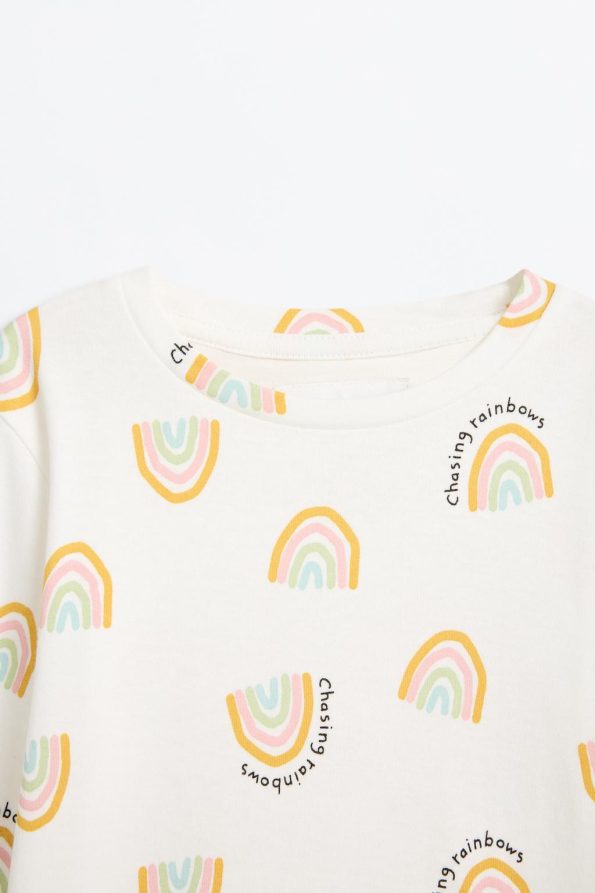 Patterned Interlock Pajama Set
