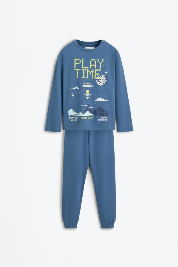 Printed Long Pajama Set