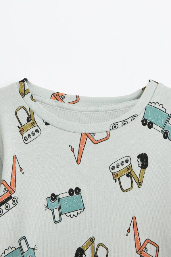 Printed Interlock Pajama Set