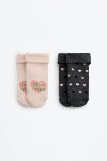 2-Pack Heart Pattern Non-Slip Socks
