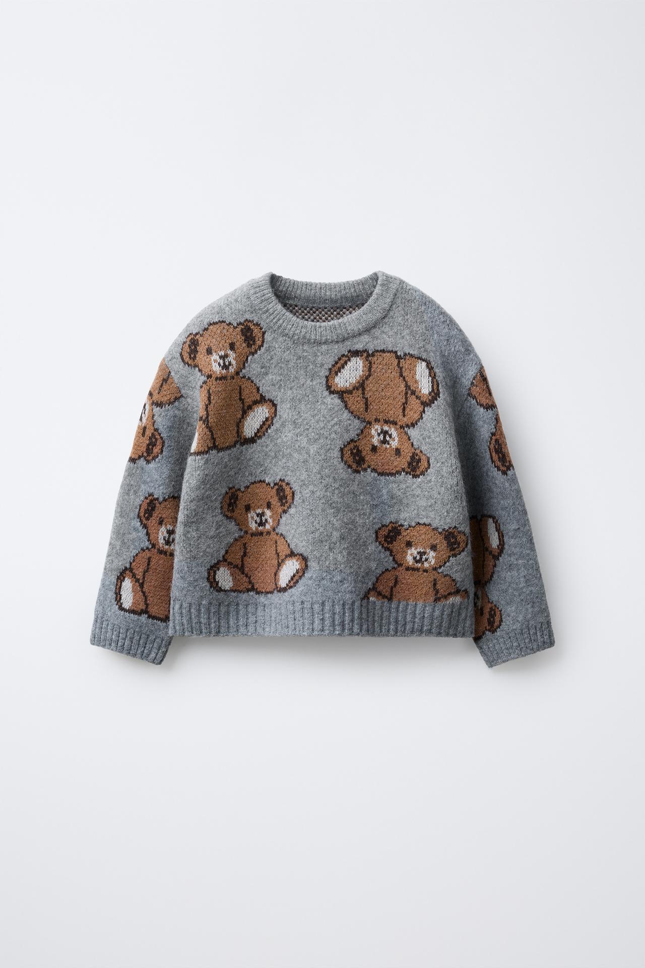 05536440803-e1.jpg Knit Sweater with Bear Print
