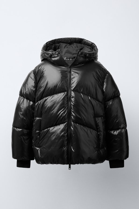 Water-Repellent Hooded Puffer Coat