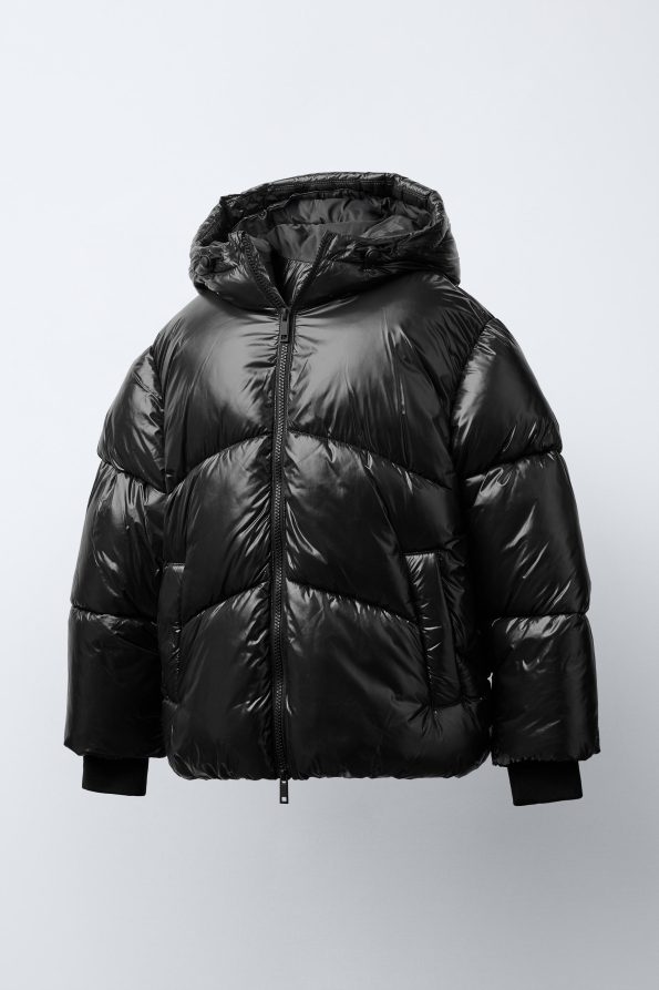 Water-Repellent Hooded Puffer Coat