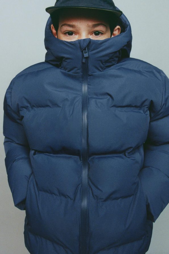 Water-Repellent Quilted Coat with Label
