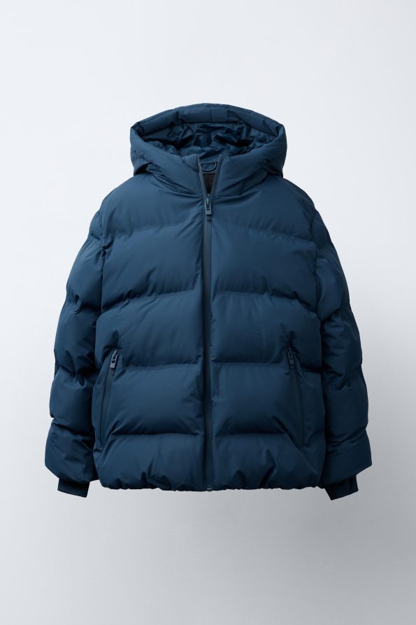 Water-Repellent Quilted Coat with Label
