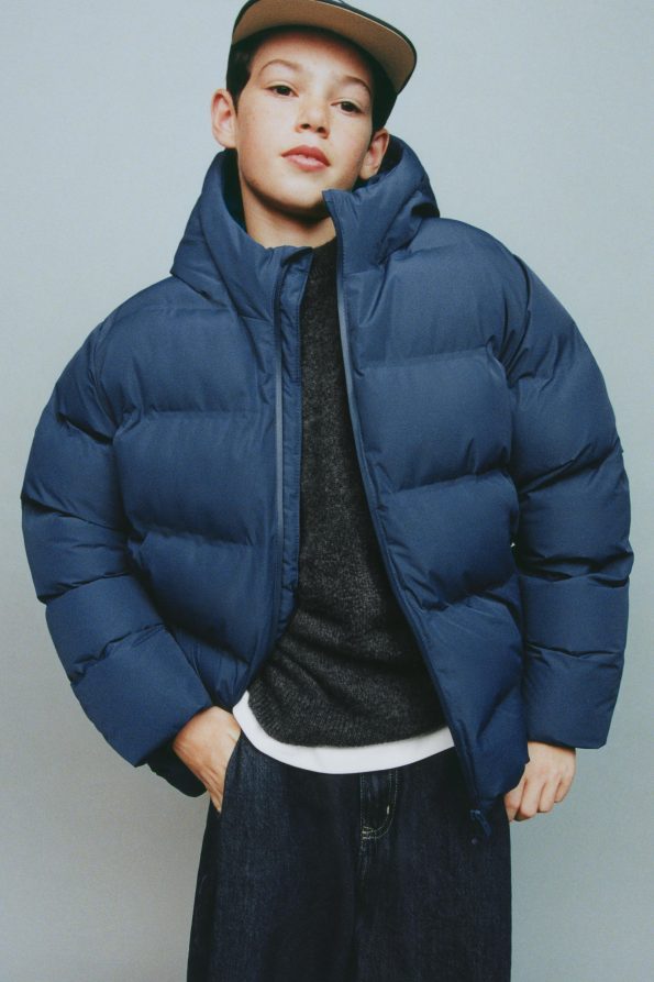 Water-Repellent Quilted Coat with Label