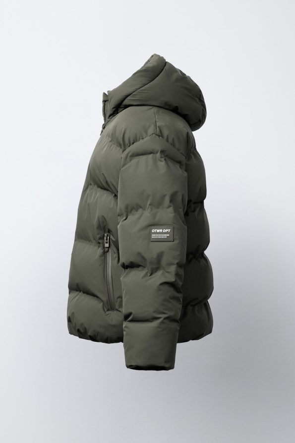 Water-Repellent Quilted Coat with Label