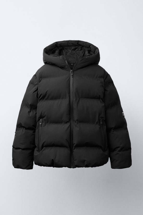 Water-Repellent Quilted Coat with Label