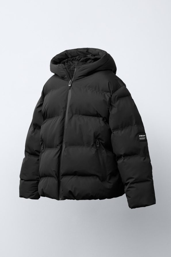 Water-Repellent Quilted Coat with Label