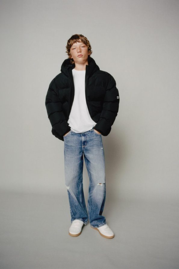 Water-Repellent Quilted Coat with Label