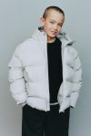 Water-Repellent Quilted Coat with Label