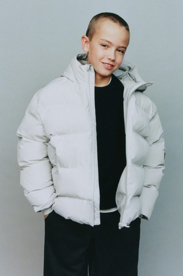 Water-Repellent Quilted Coat with Label
