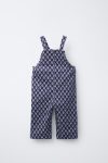 Long Corduroy Floral Print Dungarees