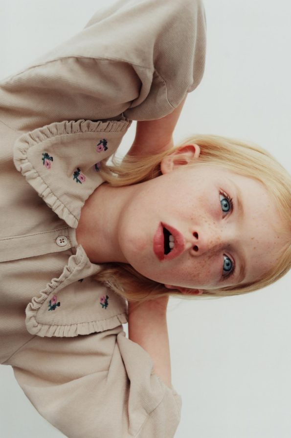 Embroidered Floral Corduroy Dress