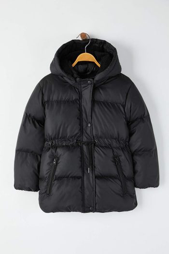 Trendyolmilla Kids Black Girl's Regular Collar Jacket