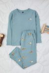 Trendyolmilla Kids Blue Cotton Animal Print Pajama Set