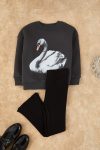 Trendyolmilla Kids Anthracite Printed Thick Fleece-Lined Girls' Knit Set