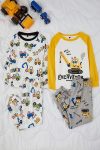 Trendyolmilla Kids Cream-Yellow Printed 4-Piece Knit Boys Pajama Set