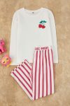 Trendyolmilla Kids Red Printed Knit Pajama Set for Girls