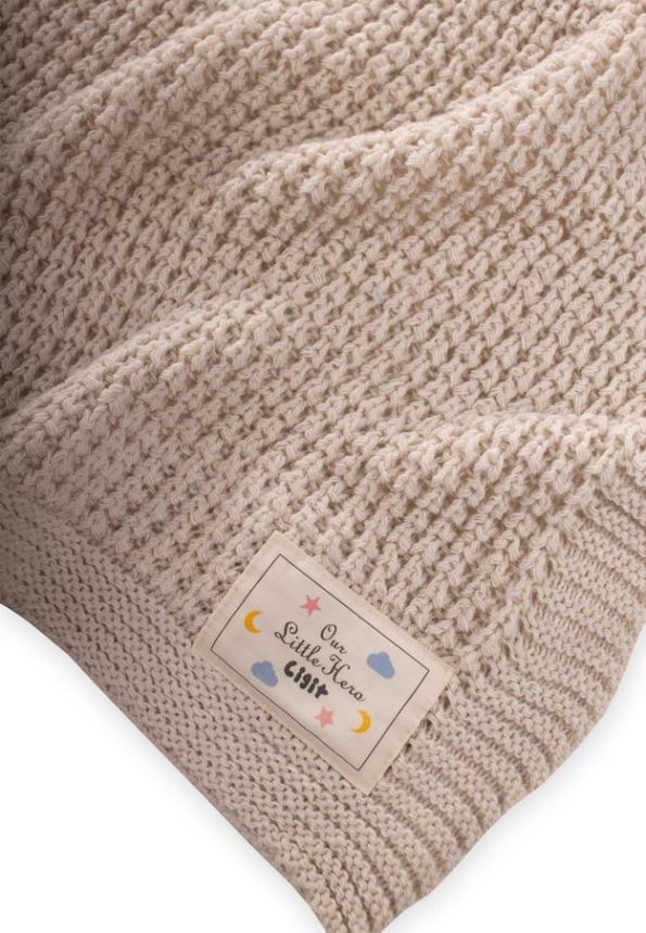 Knitted Baby Blanket 80X100 (±5 cm) Stone