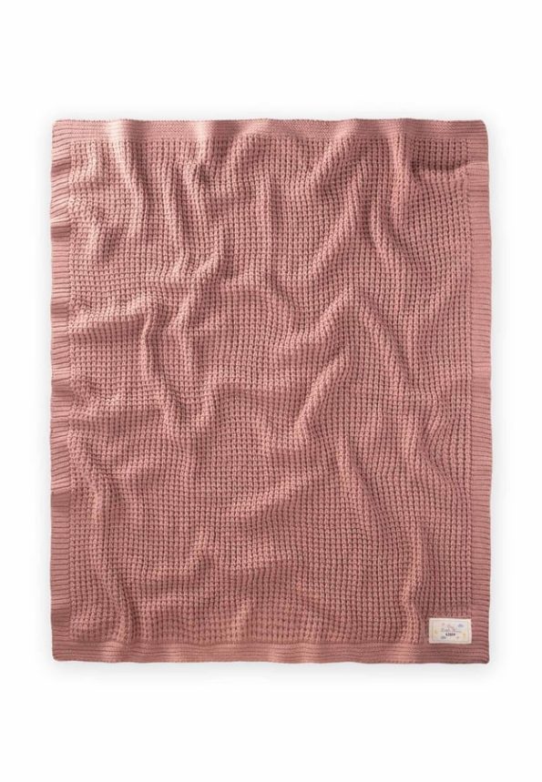 Knitted Selanik Baby Blanket 80X100 cm Rose Dust