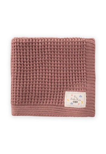 Knitted Selanik Baby Blanket 80X100 cm Rose Dust