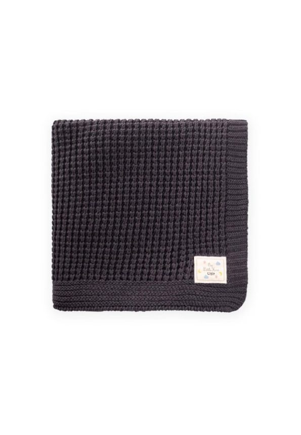 Charcoal Knit Baby Blanket 80x100